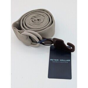 Peter Millar Crown Crafted Canvas Ring Belt Khaki L 36 - 39" Casual Golf NWT